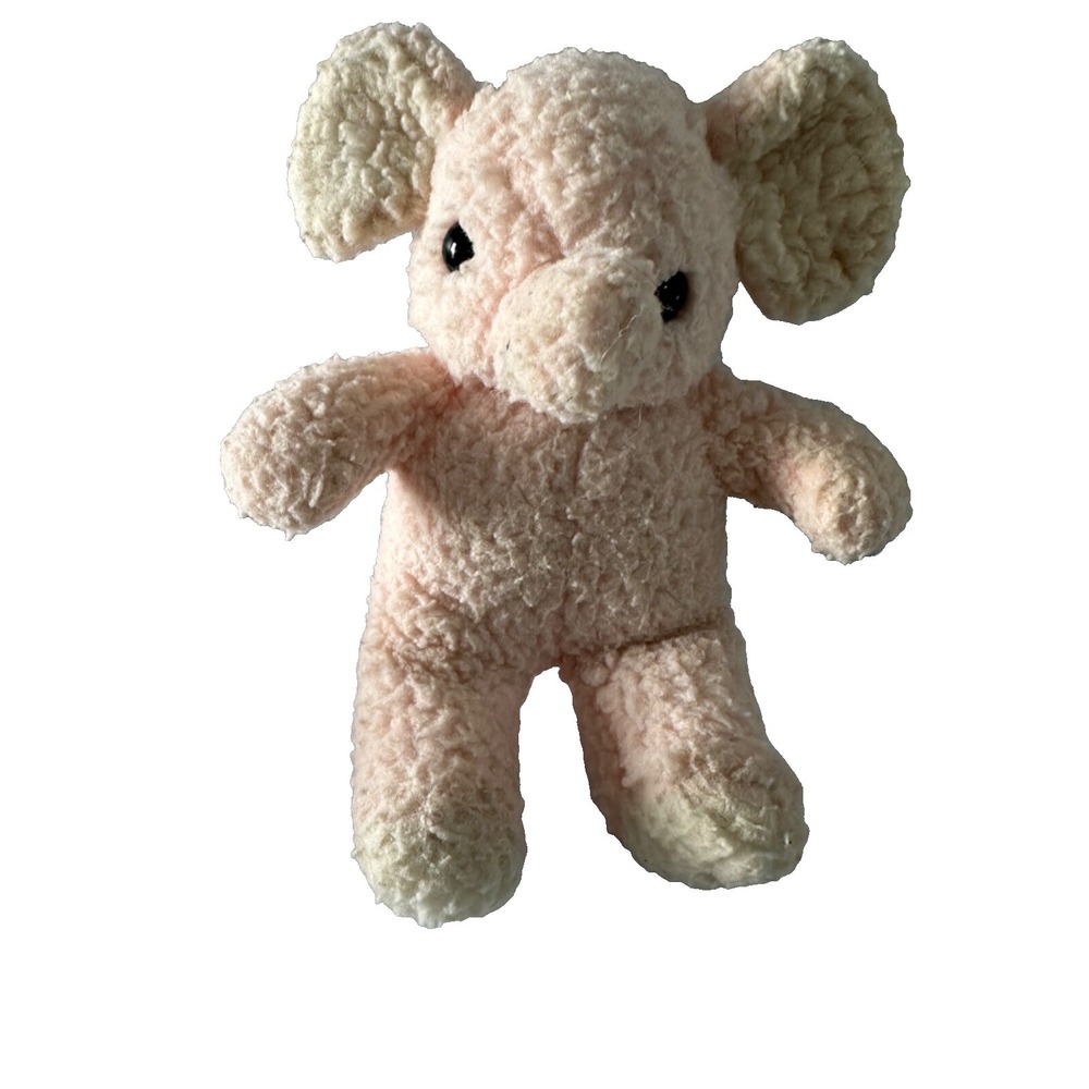 GUND Musical Vintage Elephant Plush Wind Up 1990 Nubby Wooly Pink Stuffed